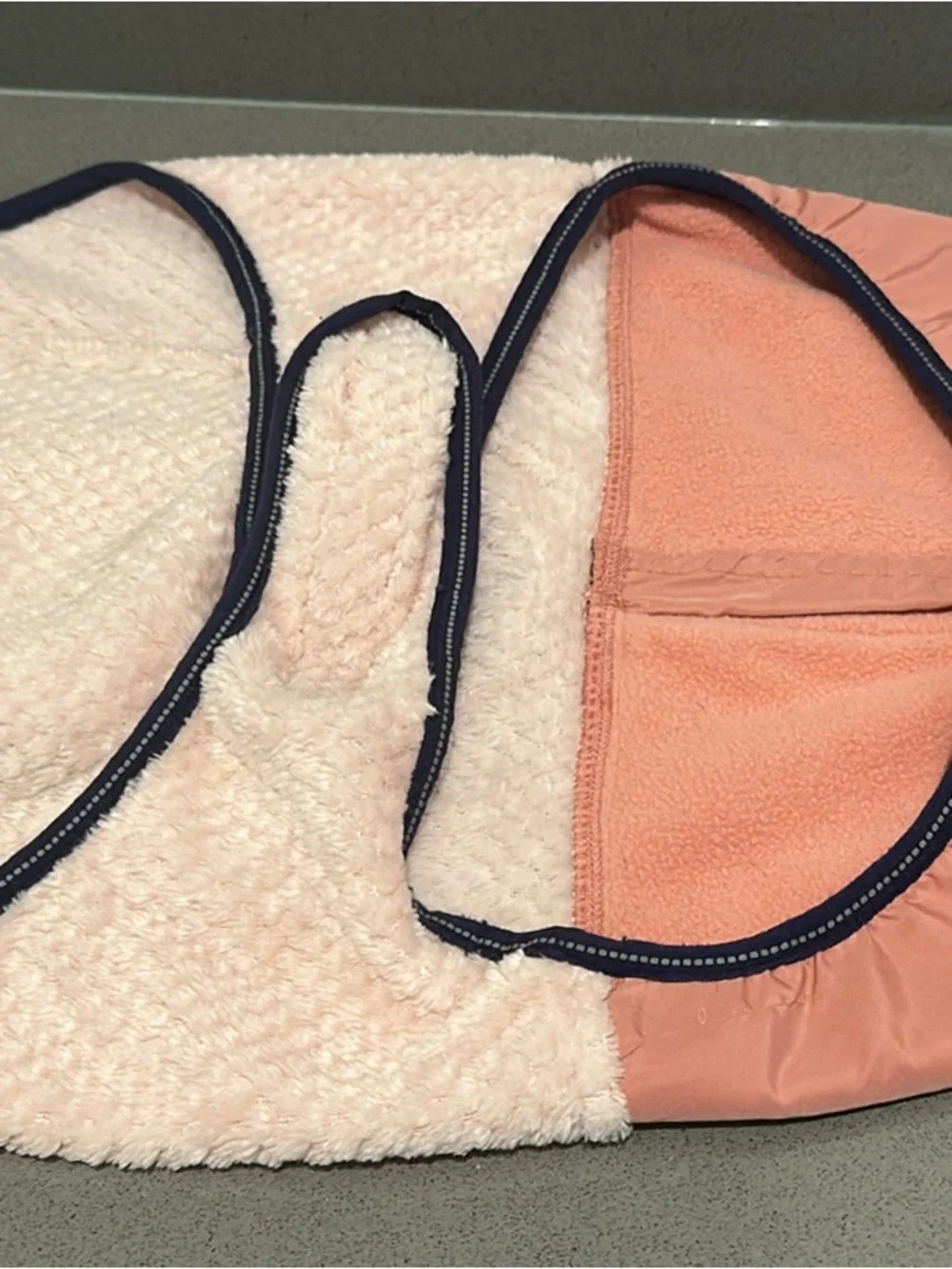 S/M Dog Plush Zip Jacket in Light Pink